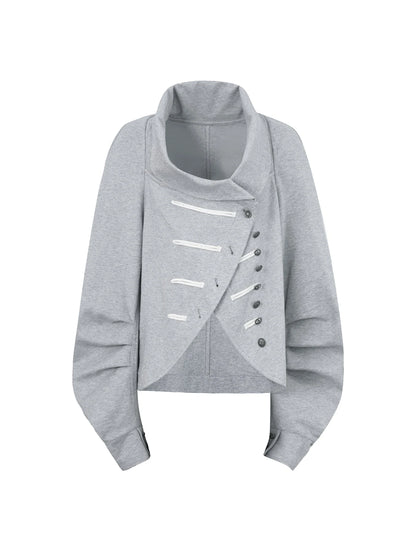 Pirate Style Batwing Sleeve Asymmetrical Cardigan Sweatshirt