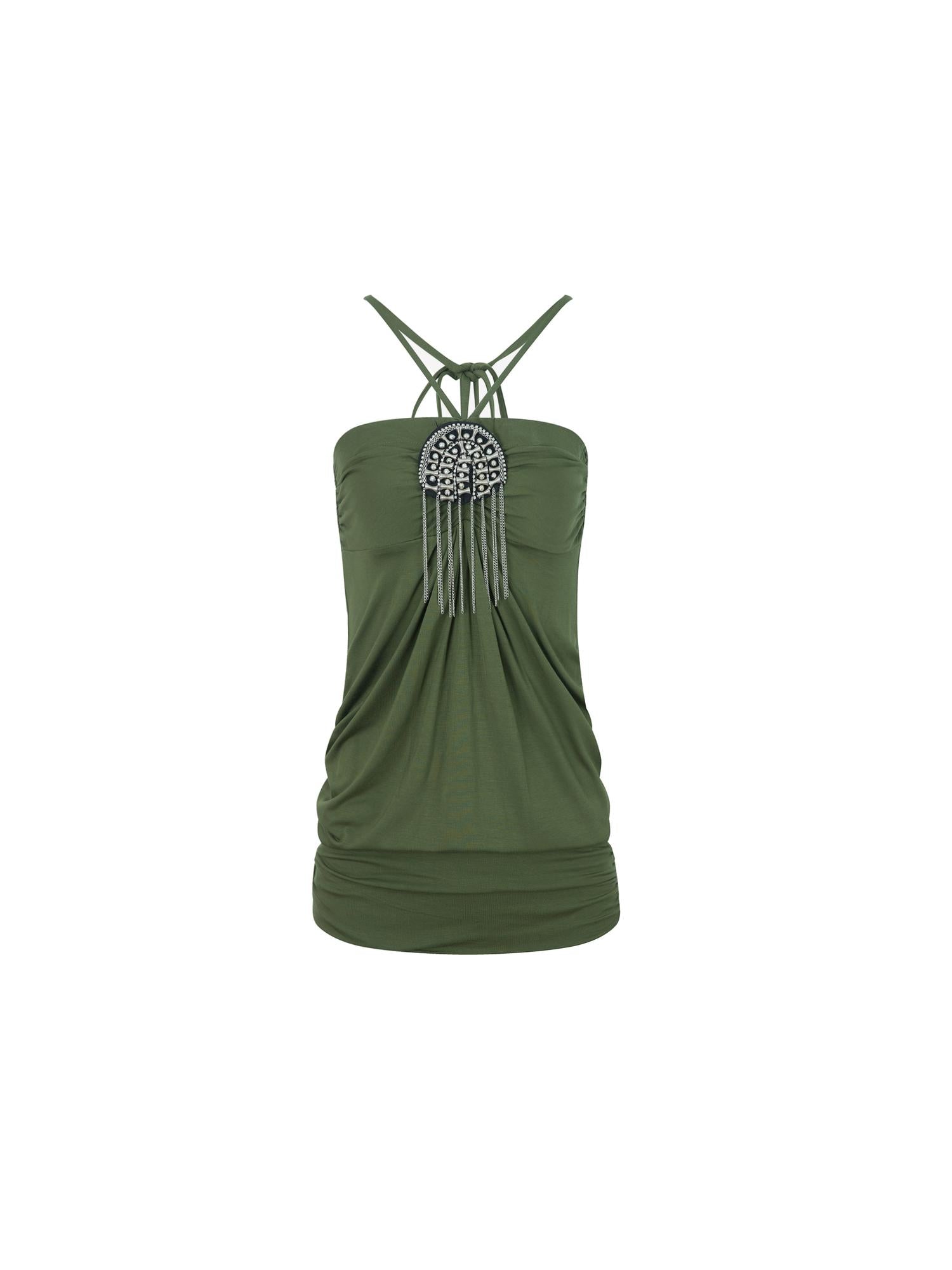 DoublePunch Summer Winter Convertible Halter Metal Trim Corset Top Vest