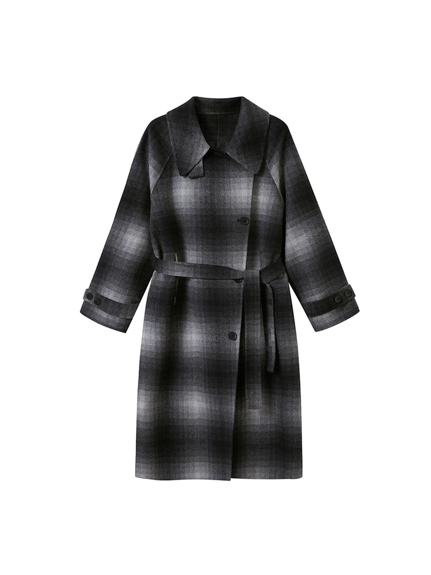 DIDDI MODA Matrix Mosaic Wool Blend Trench Coat