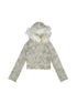 ARIADNAw Y2K Punk Sporty Cropped Jacket With Fur Trim 70% Acrylic 30% Polyester