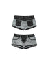 ARIADNAw Punk Rebel Ariadna Pu Shorts Leggings Color Block Design