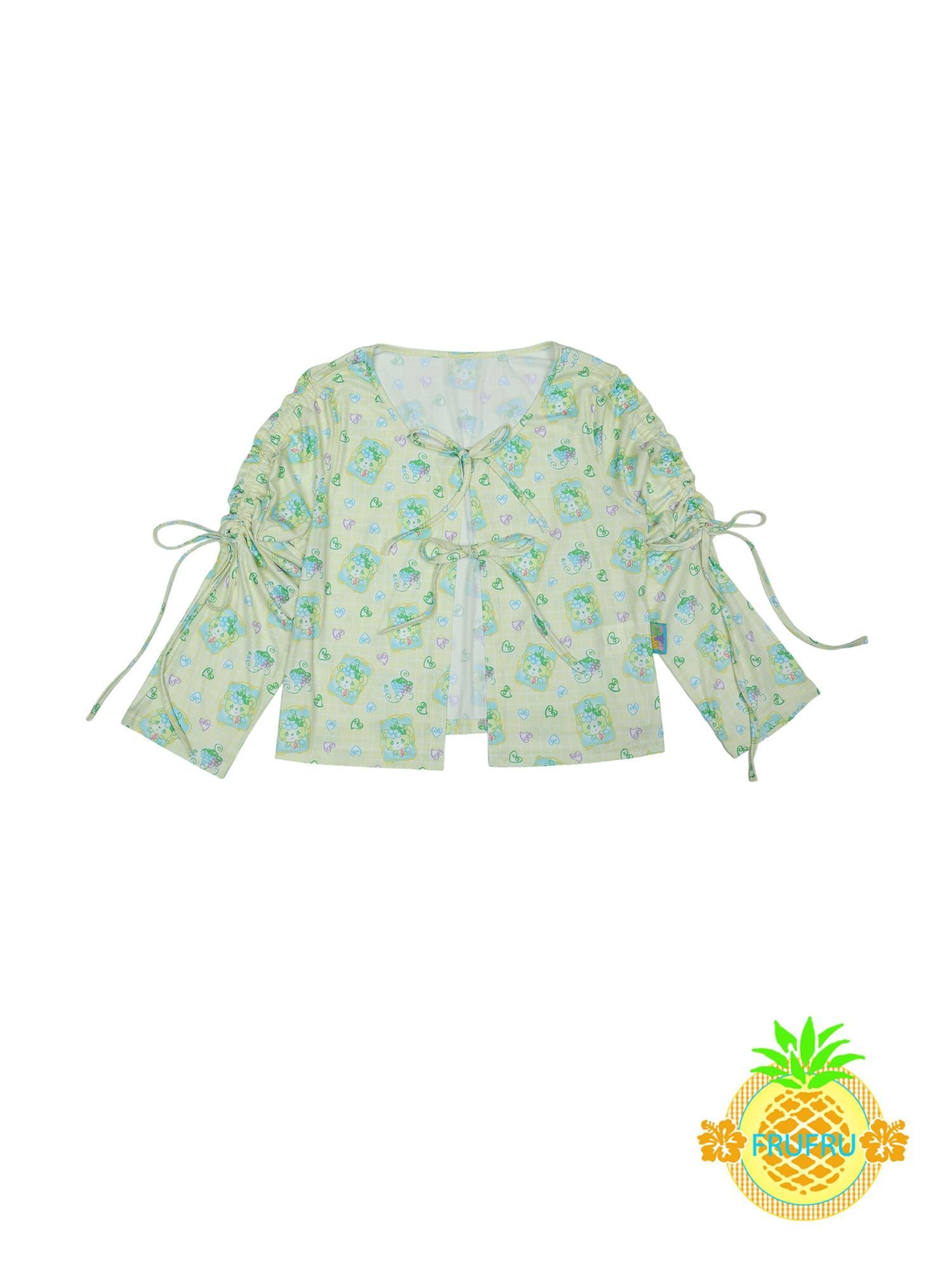 Frufru Gulu Hawaiian Dream Print Casual Sun Protection Top