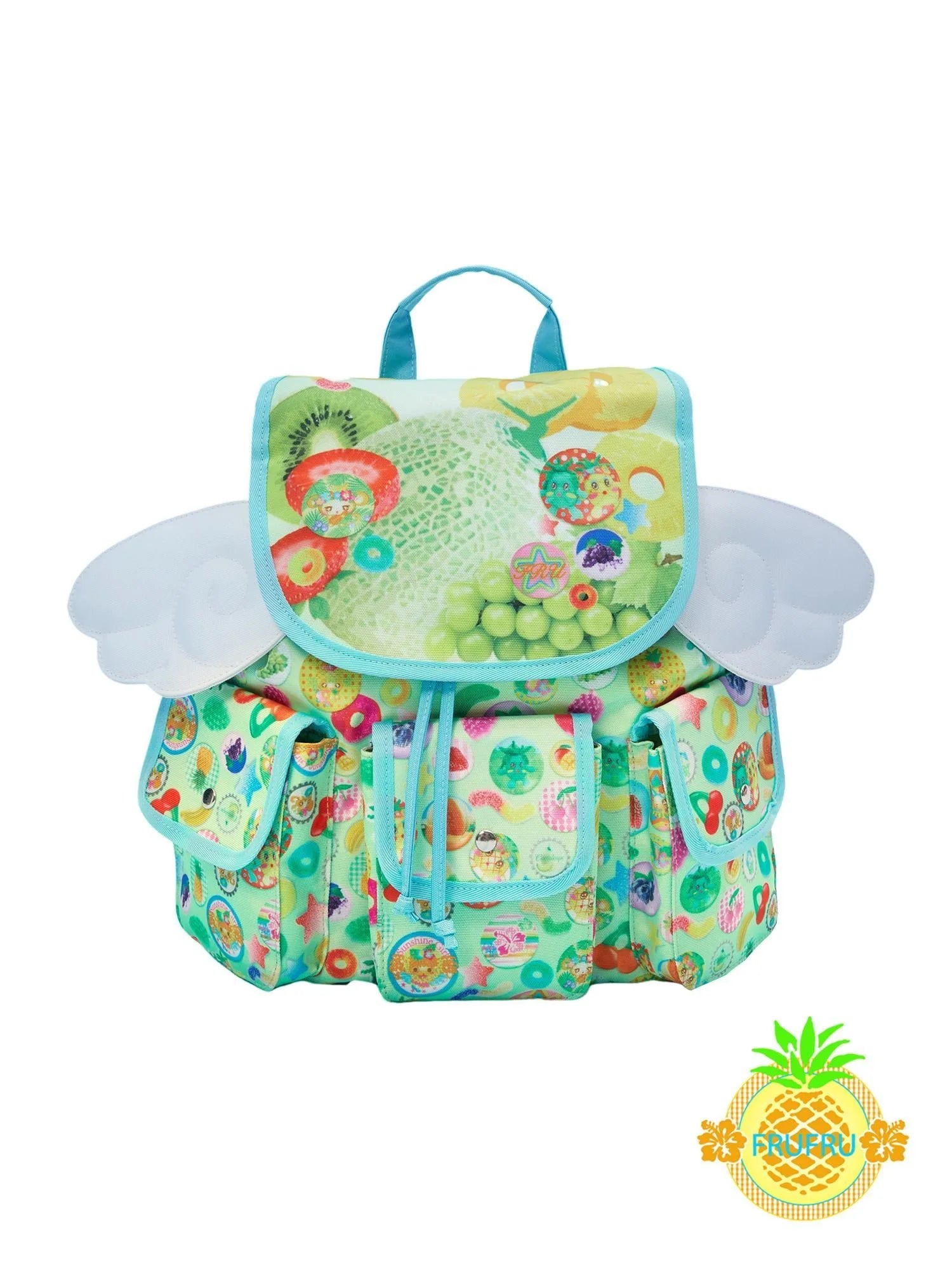 Hawaii Dream Fruit Print Backpack With Detachable Wings