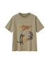 DIDDI MODA Playful Kittens Floral Print Relaxed Tee