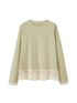 DIDDI MODA Lace Trimmed Layered Oversized Cotton Tee