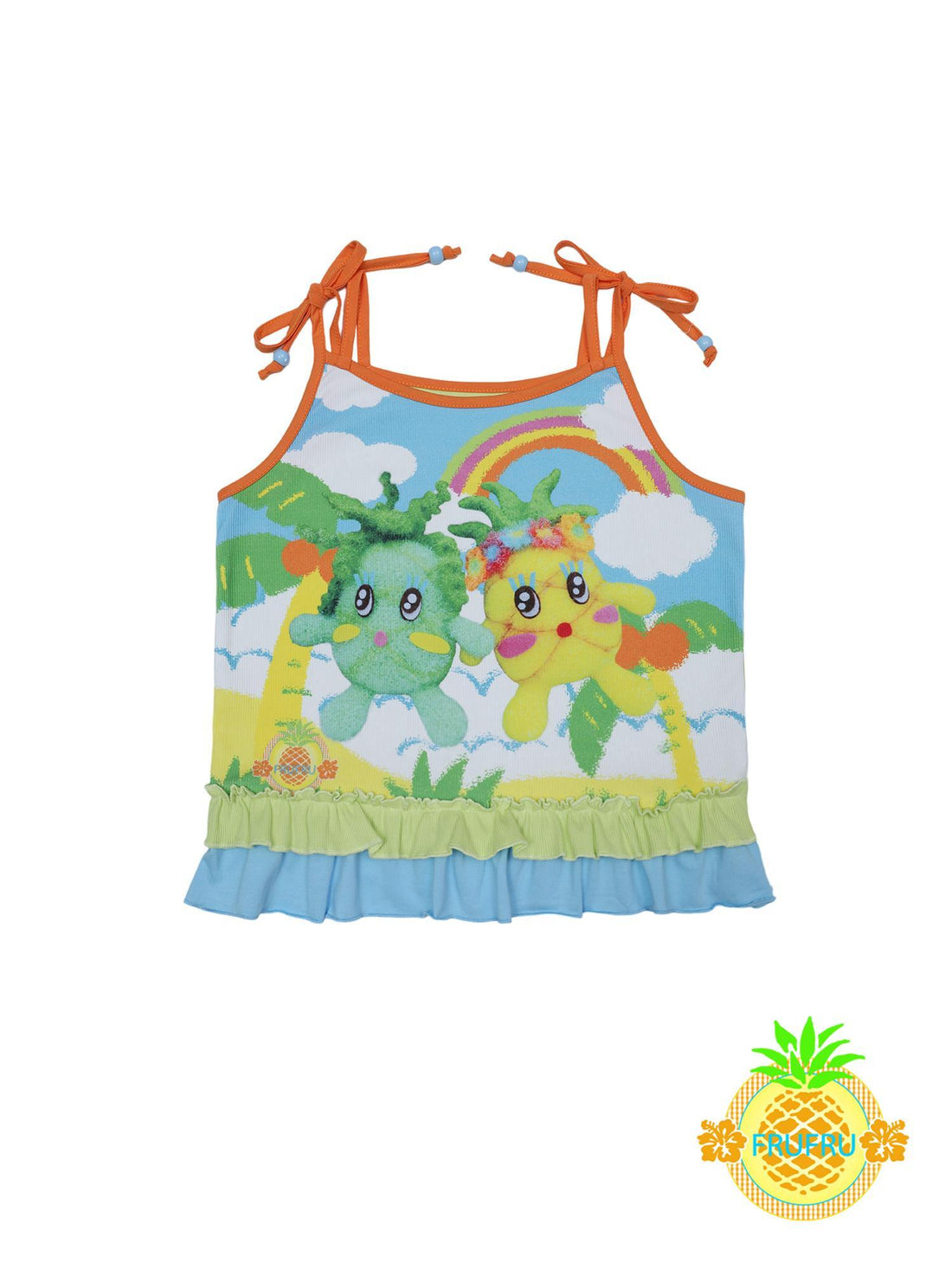 Frufru Gulu Hawaiian Dream Cartoon Knit Vest Top With Print