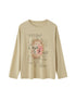 DIDDI MODA Floral Pup Print Tee Overshirt Denim Set