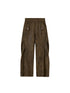 DIDDI MODA Pleated Patchwork Snake Print Relaxed Tapered Pants