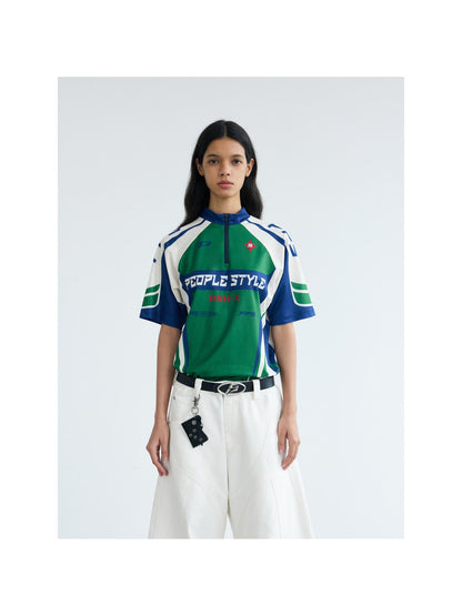 Peoplesense Cycling Inspired Contrast Color Quick Dry Tee