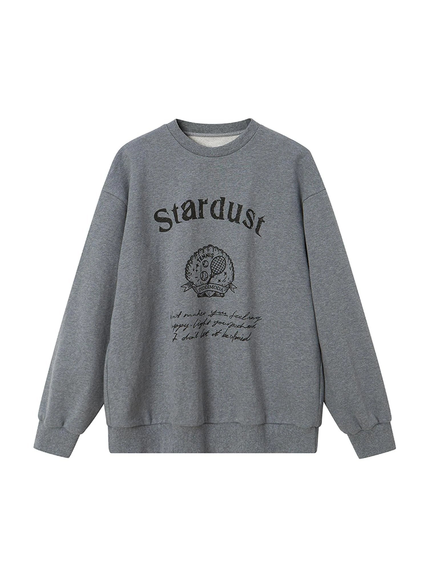 Tennis Shell Hand Drawn Slim Fit Fall Cotton Sweatshirt