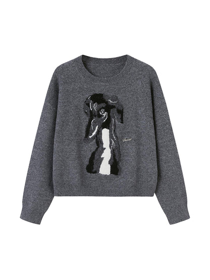 DIDDI MODA Greyhound Knit Sweater Women Soft Yarn Winter 2024