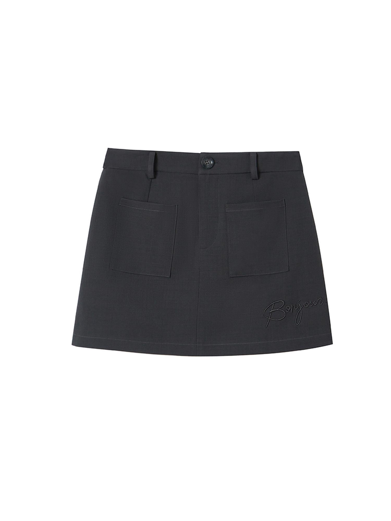 DIDDI MODA Elegant Embroidered Pencil Skirt With Lettering