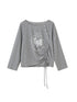 DIDDI MODA Bohemian Bow Pony Print Cropped Sleeve Tee