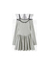 DIDDI MODA Butterfly Dot Colorblock Off Shoulder Knit Dress
