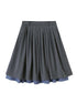DIDDI MODA Black White Checkered Layered Winter A Line Skirt