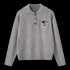 DIDDI MODA Cozy Puppy Embroidered Polo Sweater