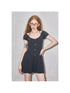 DIDDI MODA Elegant Knit Halter Neck Mini Dress With Bow Detail