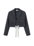 DIDDI MODA Short Sleeve Rope Tie Cargo Blazer