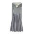DIDDI MODA Elegant One Shoulder Rose Applique Bodycon Maxi Dress