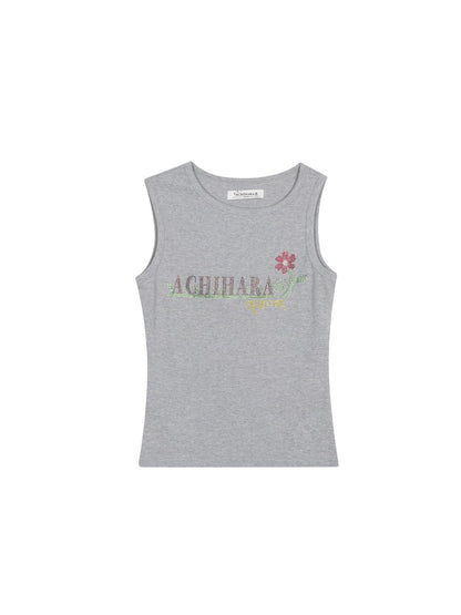 Achihara Berlin Soda Rhinestone Vest In Soft Cotton - T-Shirt
