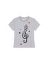 Achihara Music Button Embroidered Tc Fabric Short Sleeve T-Shirt
