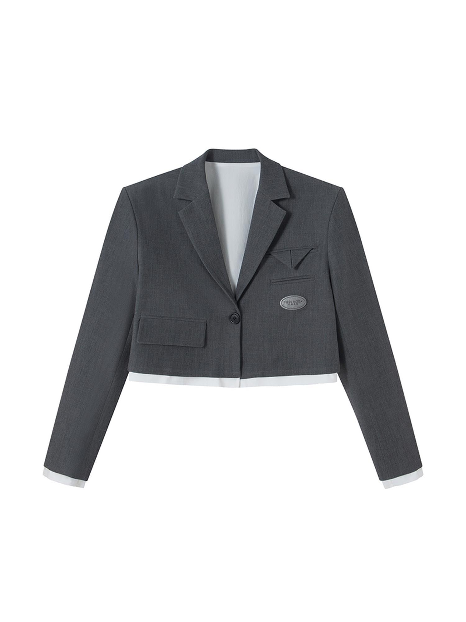 DIDDI MODA Short Trim Blazer In Coffee