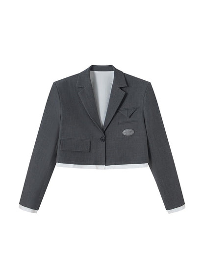 DIDDI MODA Short Trim Blazer In Coffee