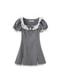 DIDDI MODA Sweet Lace Bow Tiered Mini Dress