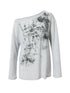 Oversized Punk Print Off-Shoulder Long Sleeve T-Shirt