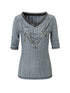 Vintage Punk Royal V-Neck T-Shirt With Detachable Apron