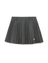 Pleated Mini Skirt With Metallic Logo Structured Flowy
