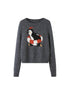 DIDDI MODA Retro Penguin Fair Isle Wool Sweater