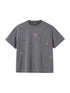 DIDDI MODA Butterfly Bow Crystal Embellished Oversized Tee