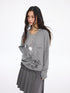 MOMSYCAN FOX LINE Summer Loose Hooded Tee With Dot Print False Layering