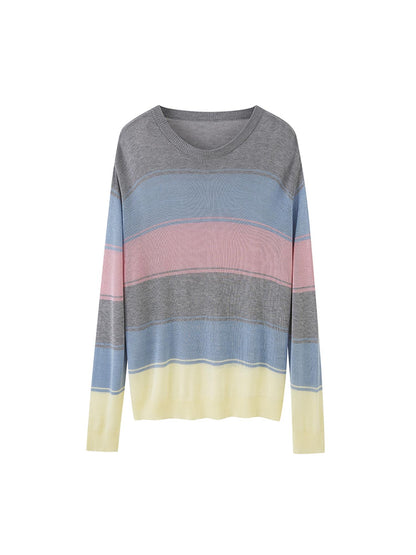 DIDDI MODA Swallow Print Tee Striped Knit Top Washed Pocket Skirt Set