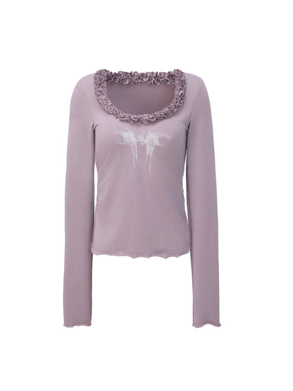 Vintage Floral Print Long Sleeve Blouse T-Shirt