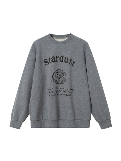 DIDDI MODA Tennis Shell Hand Drawn Slim Fit Fall Cotton Sweatshirt