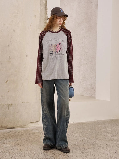 Playful Bear Striped Knit Tee
