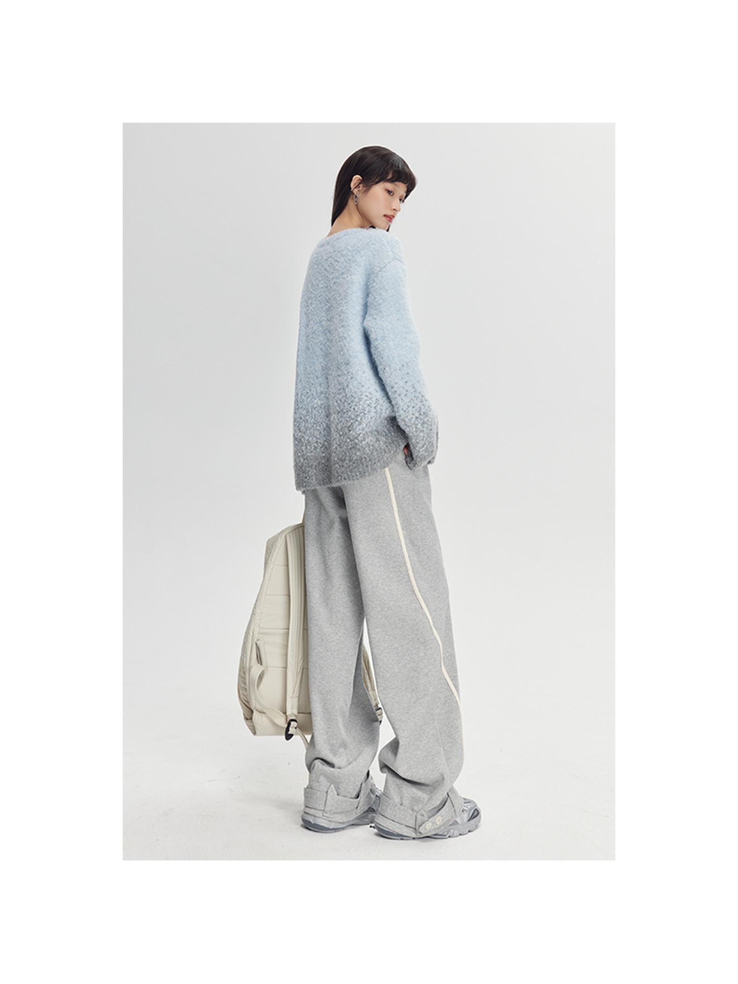 DIDDI MODA Colorblock Relaxed Jogger Pants With Adjustable Hem High Waist