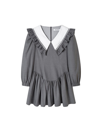 DIDDI MODA Sweet Vintage V Neck Peplum Dress