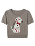 DIDDI MODA Spotted Dog Knit Vest And Tee Set