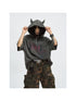 Peoplesense Unisex Vintage Black Demon Hooded Tee Loose Fit Cotton