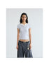 Peoplesense Fake Two Piece Slim Fit Cropped Tee With Belted Right Shoulder