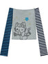 Sweet Kitty Sleeve Stripe Print Summer Top For Women