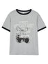 Summer Loose Cherry Print Tee With Color Trim Casual T-Shirt