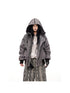 Peoplesense Retro Unisex Washed Graphite Hooded Jacket