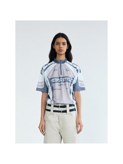 Peoplesense Cycling Inspired Contrast Color Quick Dry Tee