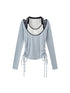 DIDDI MODA Balletcore Knit Layered Mock Neck Top