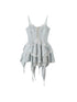 DIDDI MODA Broken Lace Ballet Slip Dress Knit Crop Bolero