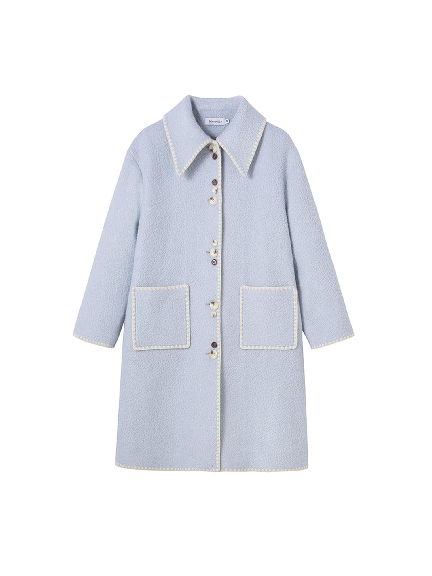 DIDDI MODA Vintage Shell Embroidered Wool Coat
